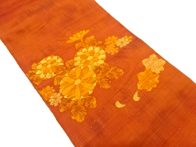 JAPANESE NAGOYA OBI / TSUMUGI / WOVEN KIKU